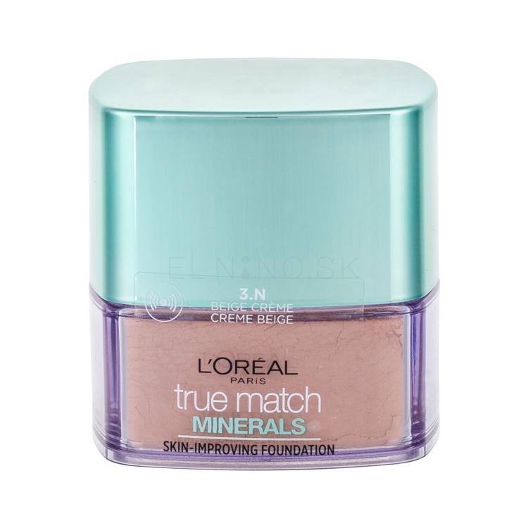 L&#039;Oréal Paris True Match Minerals Skin-Improving Make-up pre ženy 10 g Odtieň 3.N Creme Beige