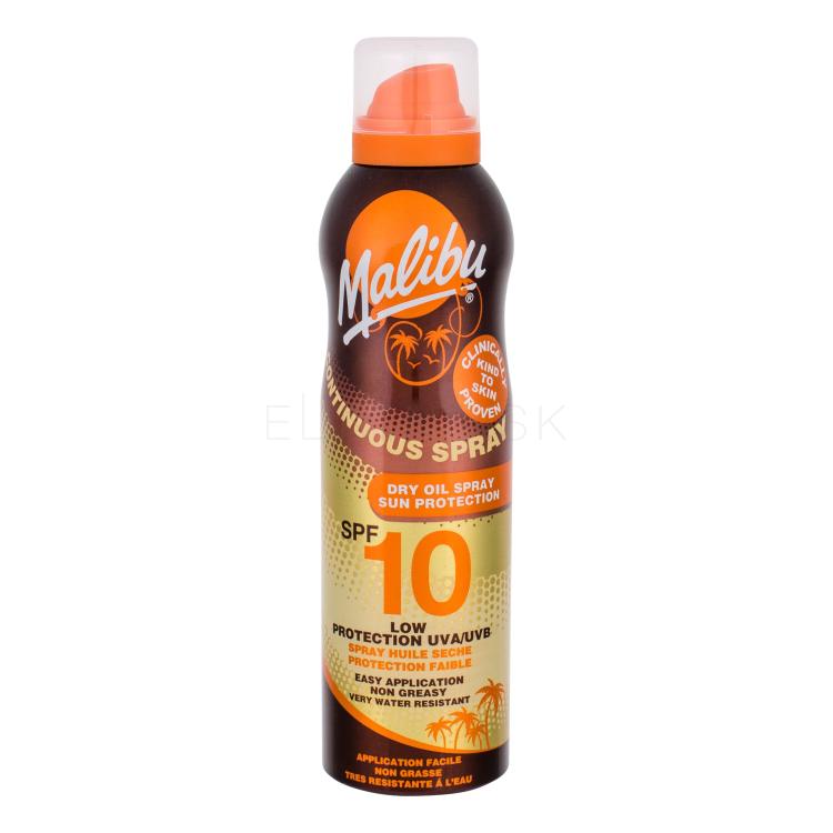 Malibu Continuous Spray Dry Oil SPF10 Opaľovací prípravok na telo 175 ml
