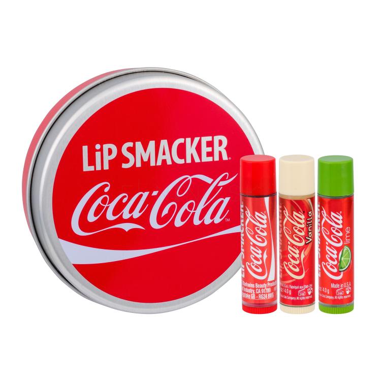 Lip Smacker Coca-Cola Darčeková kazeta balzam na pery 3 x 4 g + plechová krabička