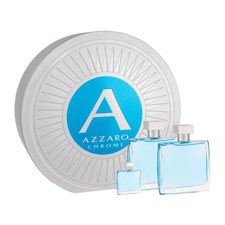 Azzaro Chrome Darčeková kazeta toaletná voda 100 ml + voda po holení 100 ml + toaletná voda 7 ml