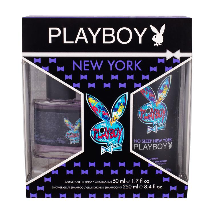 Playboy New York For Him Darčeková kazeta toaletná voda 50 ml + sprchovací gél 250 ml poškodená krabička
