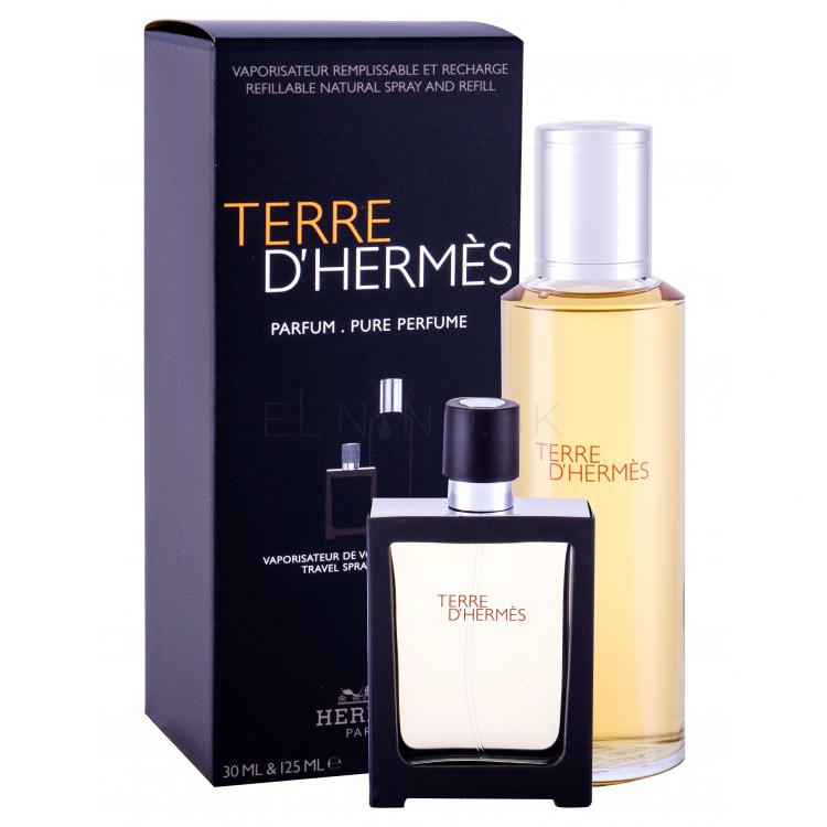 Hermes Terre d´Hermès Darčeková kazeta pre mužov parfum náplň 125 ml + parfum naplniteľný flakón 30 ml Náplň