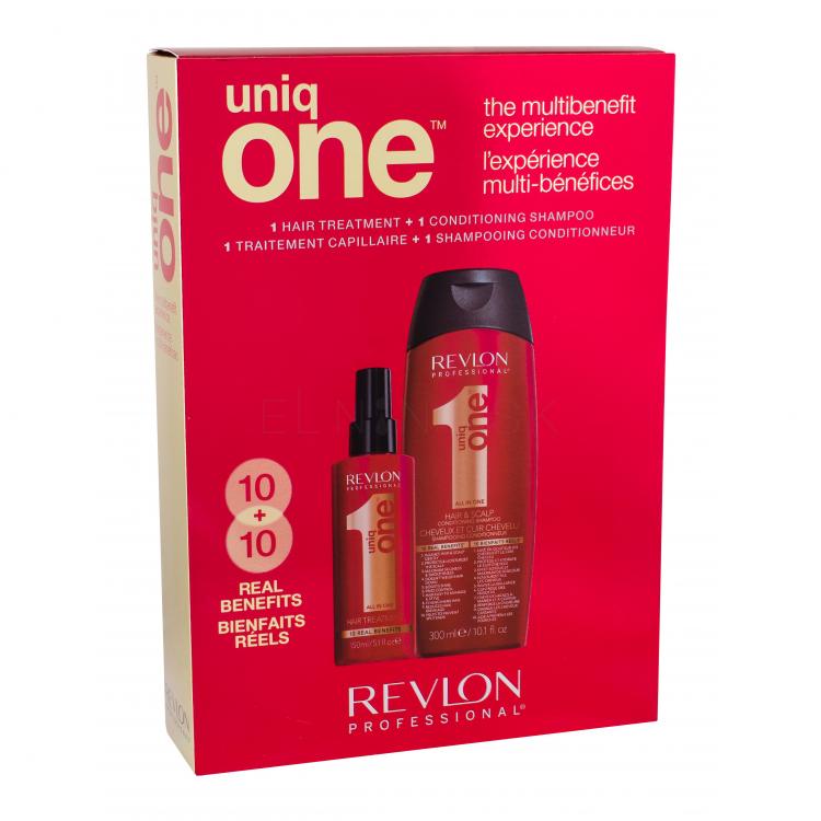 Revlon Professional Uniq One Darčeková kazeta bezoplachová maska na vlasy 150 ml + šampón 300 ml poškodená krabička