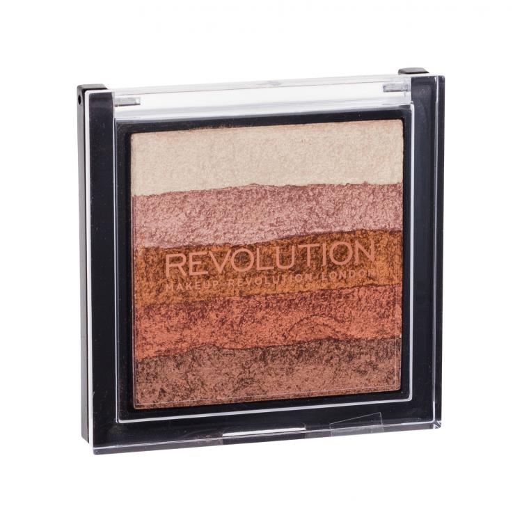 Makeup Revolution London Shimmer Brick Lícenka pre ženy 7 g Odtieň Bronze Kiss