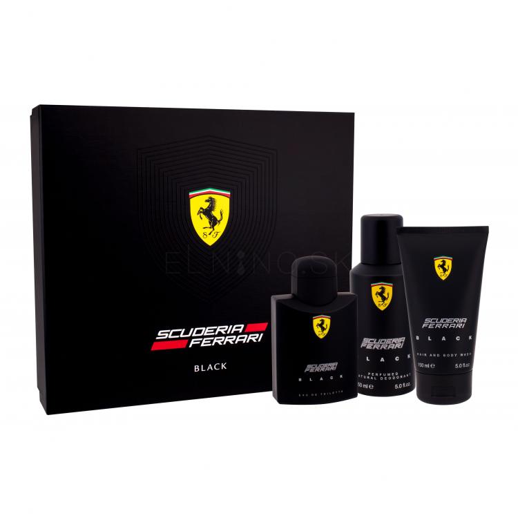 Ferrari Scuderia Ferrari Black Darčeková kazeta toaletná voda 125 ml + sprchovací gél 150 ml + deodorant 150 ml poškodená krabička