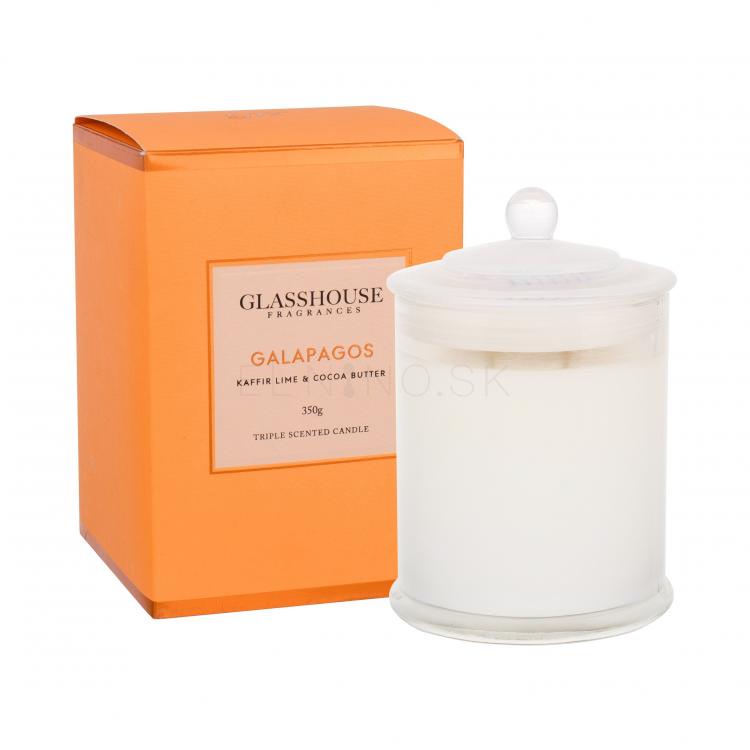 Glasshouse Galapagos Kaffir Lime &amp; Cocoa Butter Vonná sviečka 350 g