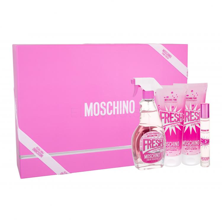 Moschino Fresh Couture Pink Darčeková kazeta toaletná voda 100 ml + telové mlieko 100 ml + sprchovací gél 100 ml + toaletná voda 10 ml