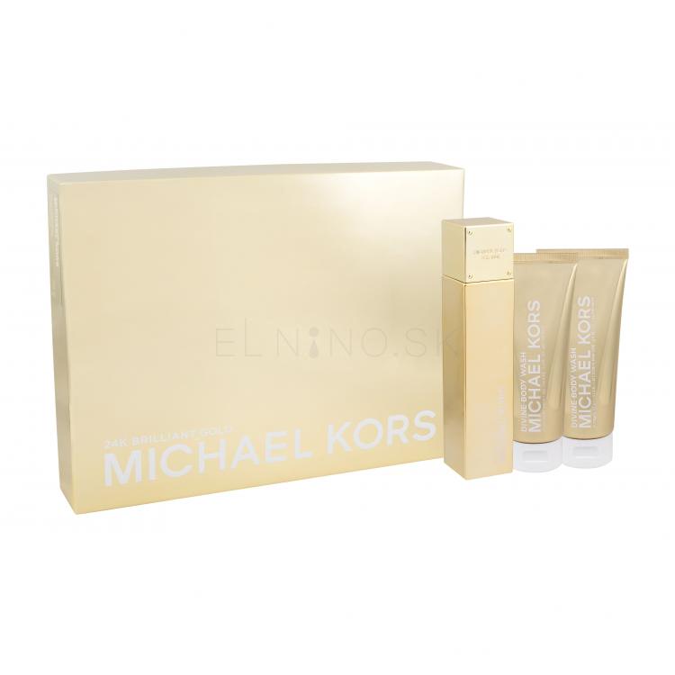 Michael Kors 24K Brilliant Gold Darčeková kazeta parfumovaná voda 100 ml + telové mlieko 100 ml + sprchovací gél 100 ml