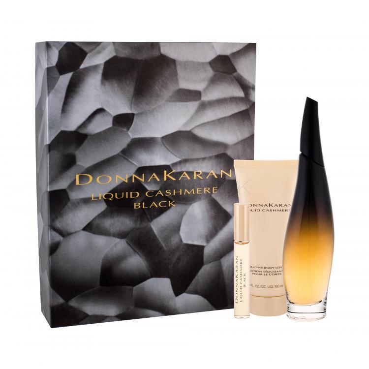 DKNY Liquid Cashmere Black Darčeková kazeta parfumovaná voda 100 ml + parfumovaná voda 10 ml + telové mlieko 100 ml