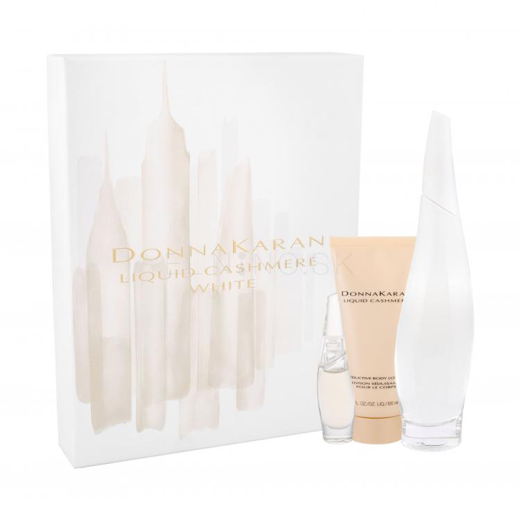 DKNY Liquid Cashmere White Darčeková kazeta parfumovaná voda 100 ml + parfumovaná voda 7 ml + telové mlieko 100 ml