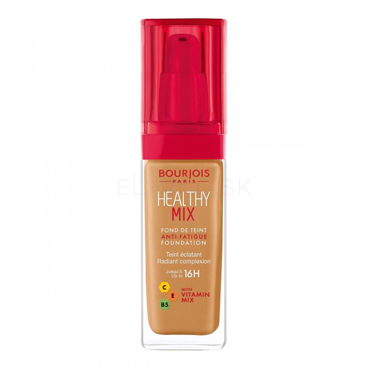 BOURJOIS Paris Healthy Mix Anti-Fatigue Foundation Make-up pre ženy 30 ml Odtieň 57,5 Golden Caramel