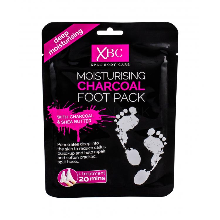 Xpel Body Care Charcoal Foot Pack Maska na nohy pre ženy 1 ks
