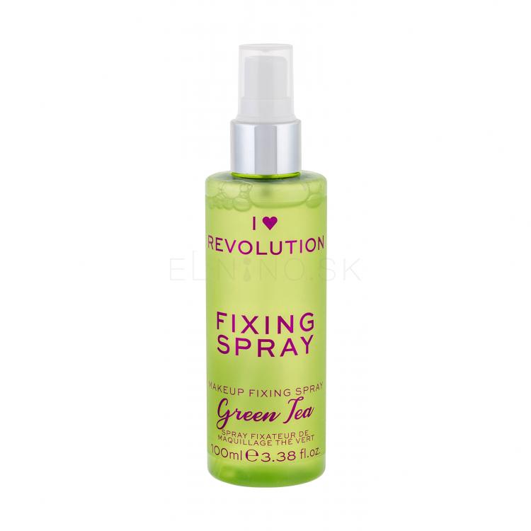 Makeup Revolution London I Heart Revolution Fixing Spray Green Tea Fixátor make-upu pre ženy 100 ml