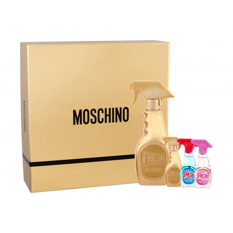 Moschino Fresh Couture Gold Darčeková kazeta parfumovaná voda 50 ml + parfumovaná voda 5 ml + toaletná voda Fresh Couture 5 ml + toaletná voda Fresh Couture Pink 5 ml