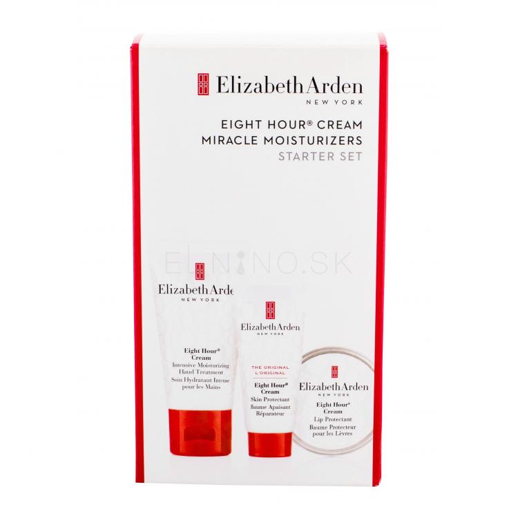 Elizabeth Arden Eight Hour Cream Darčeková kazeta krém na ruky 30 ml + denná pleťová starostliovsť Skin Protectant 15 ml + balzam na pery Lip Protectant 14,6 ml