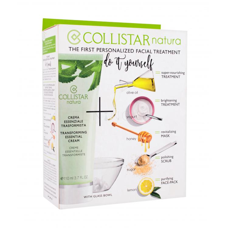 Collistar Natura Transforming Essential Cream Darčeková kazeta hydratačná pleťová starostlivosť 110 ml + miska 1 ks + stierka 1 ks