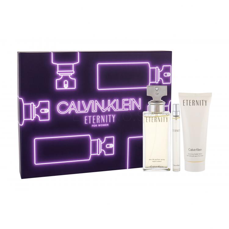 Calvin Klein Eternity SET1 Darčeková kazeta parfumovaná voda 100 ml + telové mlieko 100 ml + parfumovaná voda 10 ml