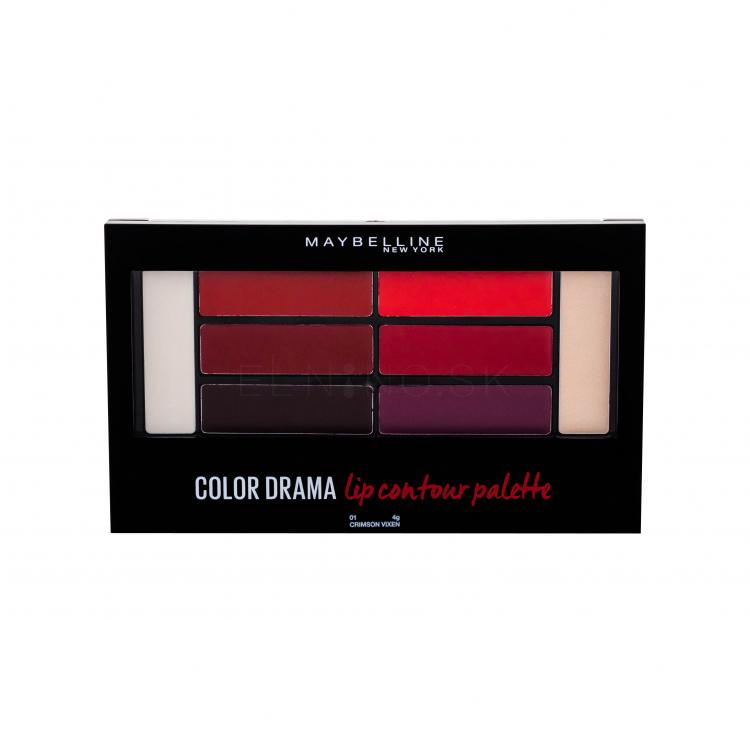 Maybelline Color Drama Lip Contour Palette Rúž pre ženy 4 g Odtieň 01 Crimson Vixen
