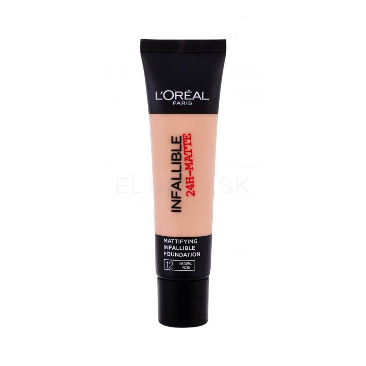 L&#039;Oréal Paris Infaillible 24h-Matte Make-up pre ženy 35 ml Odtieň 12 Natural Rose