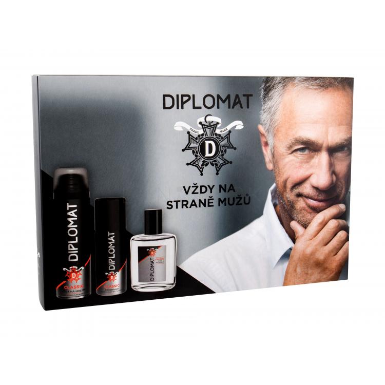 Diplomat Diplomat Darčeková kazeta voda po holení 100 ml + pena na holenie 250 ml + dezodorant 150 ml