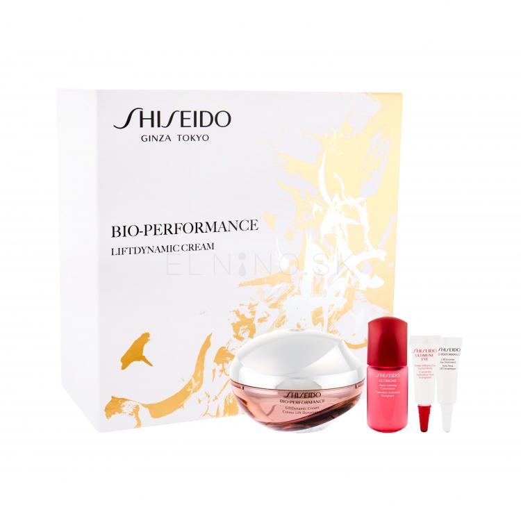 Shiseido Bio-Performance LiftDynamic Cream Darčeková kazeta denná pleťová starostlivosť 50 ml + pleťové sérum Ultimune 10 ml + starostlivosť o očné okolie Ultimune 3 ml + starostlivosť o očné okolie Bio-Performance 3 ml