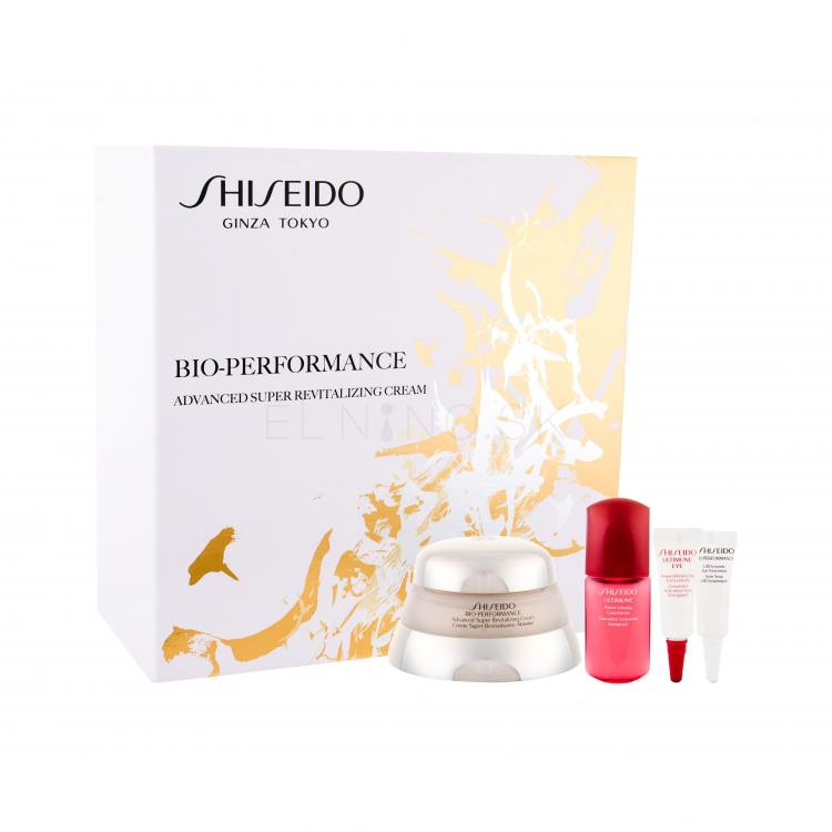 Shiseido Bio-Performance Advanced Super Revitalizing Darčeková kazeta denná pleťová starostlivosť 50 ml + pleťové sérum Ultimune 10 ml + starostlivosť o očné okolie Ultimune 3 ml + starostlivosť o očné okolie Bio-Performance 3 ml