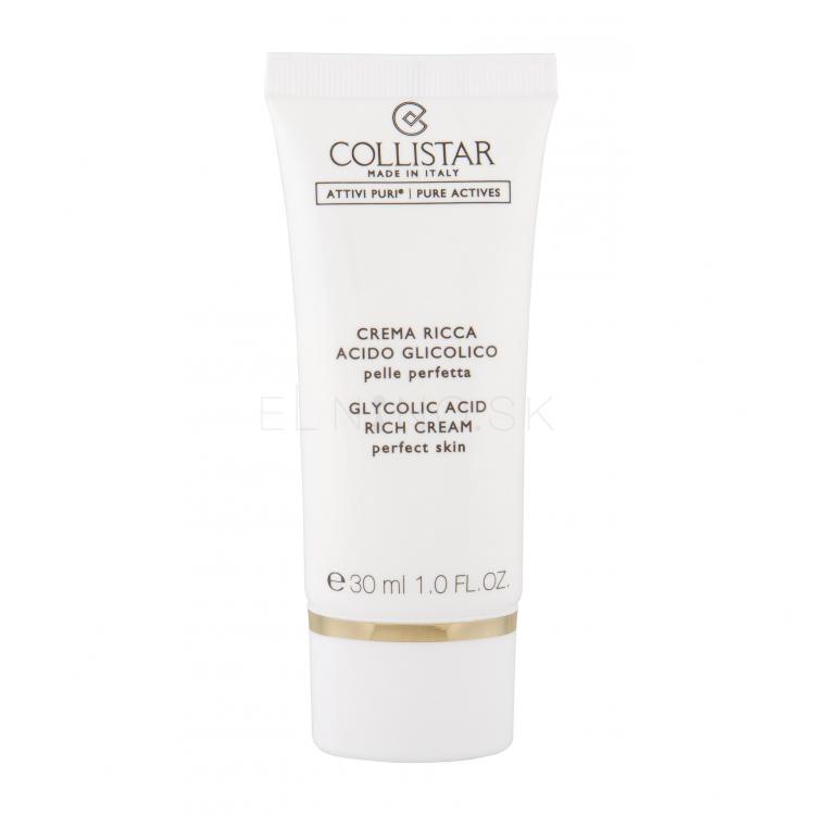 Collistar Pure Actives Glycolic Acid Rich Cream Denný pleťový krém pre ženy 30 ml