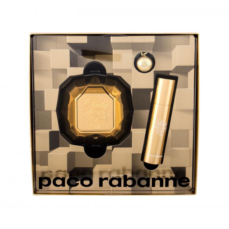 Paco Rabanne Lady Million Darčeková kazeta parfumovaná voda 50 ml + parfumovaná voda 10 ml + kľúčenka