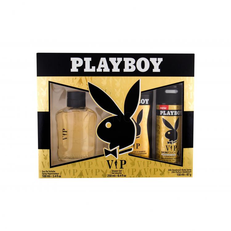 Playboy VIP For Him Darčeková kazeta toaletná voda 100 ml + sprchovací gél 250 ml + dezodorant 150 ml