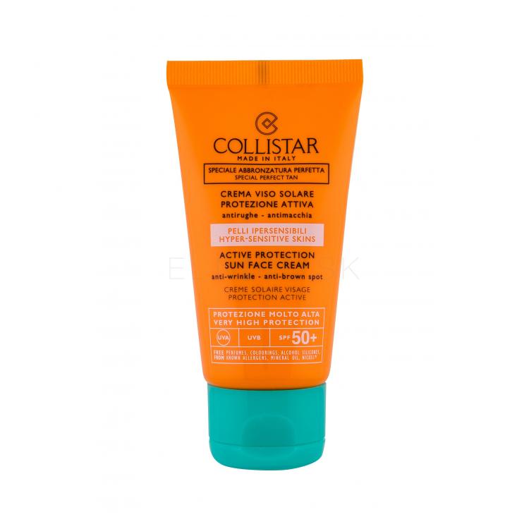 Collistar Special Perfect Tan Active Protection Sun Face SPF50+ Opaľovací prípravok na tvár pre ženy 50 ml