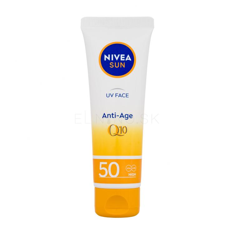 Nivea Sun UV Face Q10 Anti-Age SPF50 Opaľovací prípravok na tvár pre ženy 50 ml
