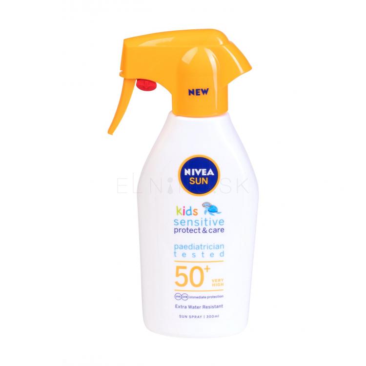 Nivea Sun Kids Protect &amp; Care Sensitive Sun Spray SPF50+ Opaľovací prípravok na telo pre deti 300 ml