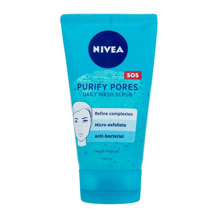 Nivea Purify Pores Daily Wash Scrub Peeling pre ženy 150 ml
