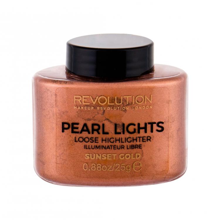 Makeup Revolution London Pearl Lights Rozjasňovač pre ženy 25 g Odtieň Sunset Gold