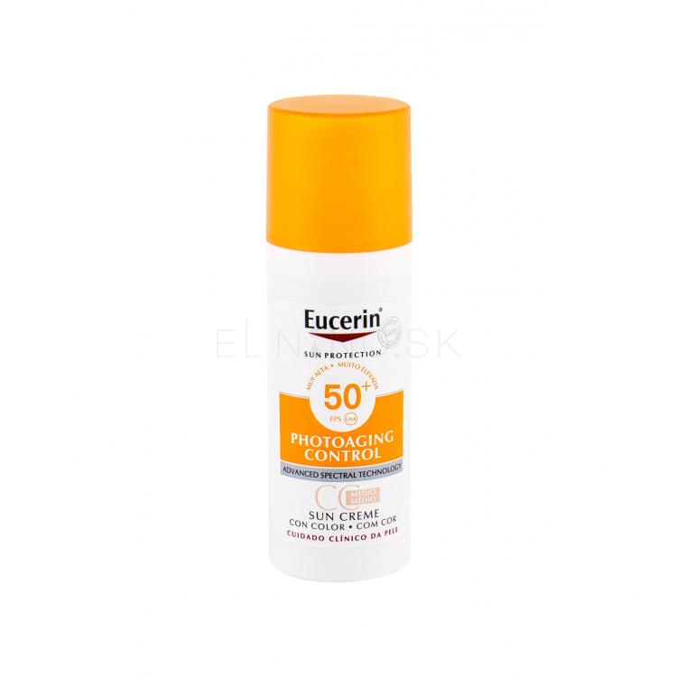 Eucerin Sun Protection Photoaging Control CC Cream SPF50+ Opaľovací prípravok na tvár pre ženy 50 ml Odtieň Medium