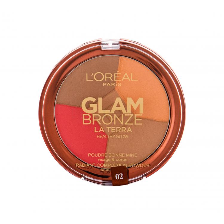 L&#039;Oréal Paris Glam Bronze La Terra Healthy Glow Bronzer pre ženy 6 g Odtieň 02 Medium Speranza