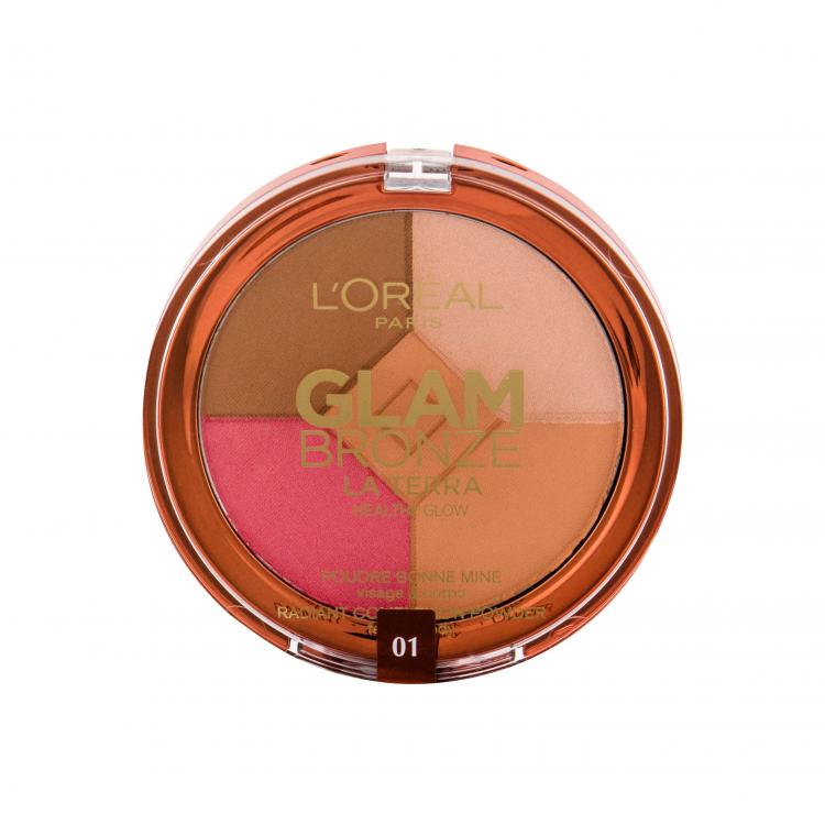 L&#039;Oréal Paris Glam Bronze La Terra Healthy Glow Bronzer pre ženy 6 g Odtieň 01 Light Laguna