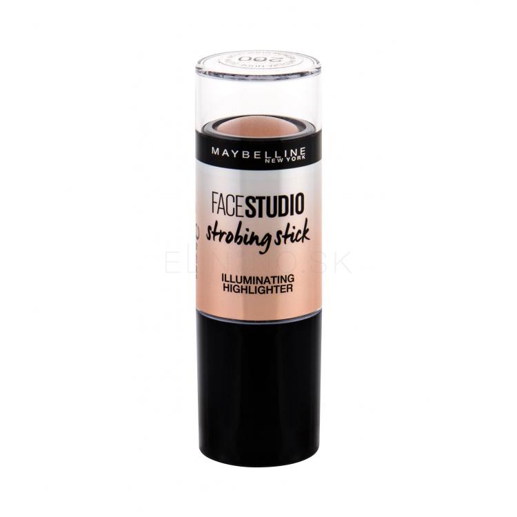 Maybelline FaceStudio Strobing Stick Rozjasňovač pre ženy 9 g Odtieň 200 Medium-Nude Glow