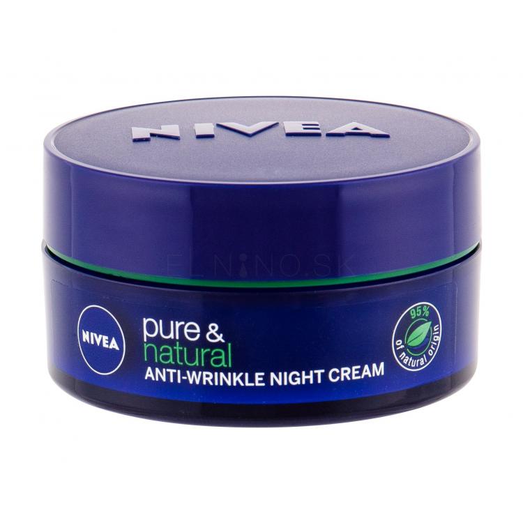 Nivea Pure &amp; Natural Anti-Wrinkle Nočný pleťový krém pre ženy 50 ml