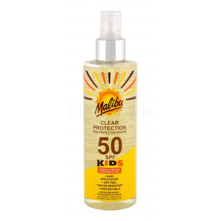 Malibu Kids Clear Protection SPF50 Opaľovací prípravok na telo pre deti 250 ml
