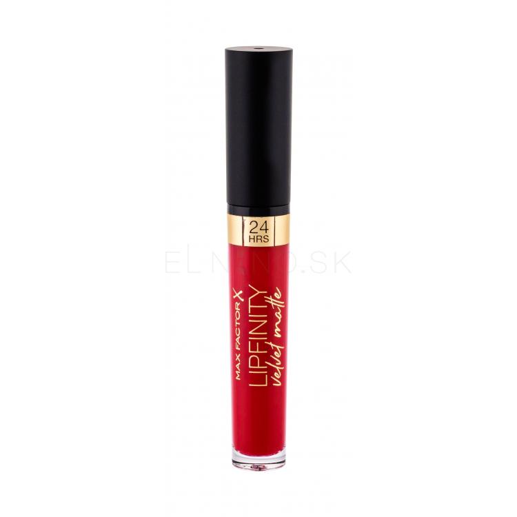 Max Factor Lipfinity Velvet Matte 24HRS Rúž pre ženy 3,5 ml Odtieň 025 Red Luxury
