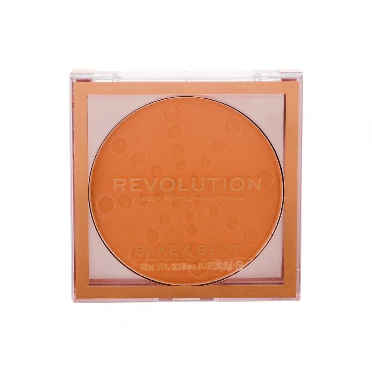 Makeup Revolution London Bake &amp; Blot Púder pre ženy 5,5 g Odtieň Peach