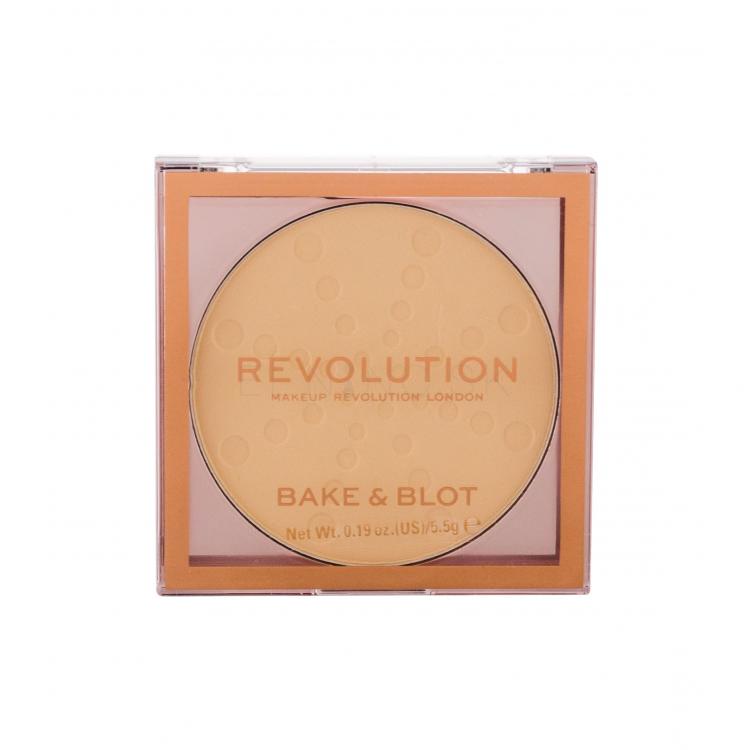 Makeup Revolution London Bake &amp; Blot Púder pre ženy 5,5 g Odtieň Banana Light