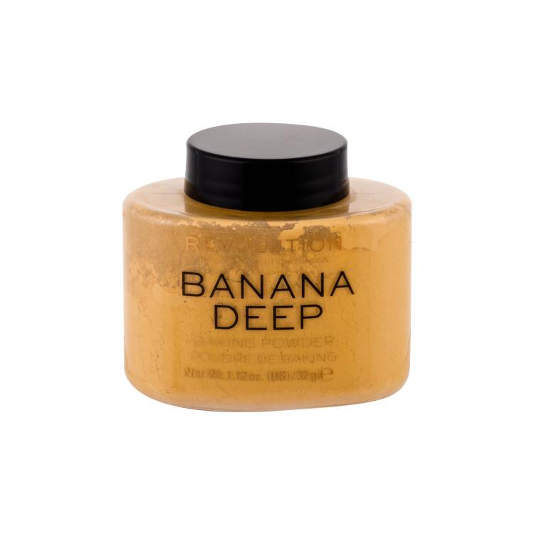 Makeup Revolution London Baking Powder Púder pre ženy 32 g Odtieň Banana Deep