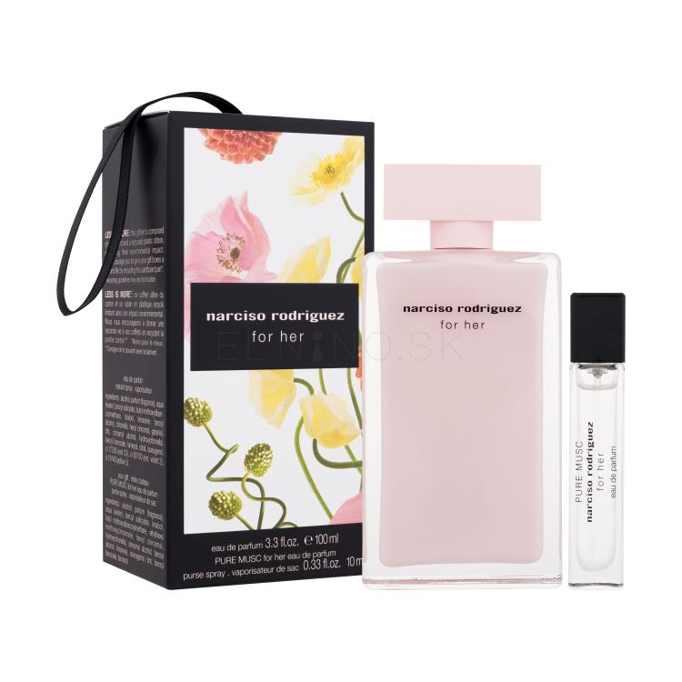 Narciso Rodriguez For Her Darčeková kazeta parfumovaná voda 100 ml + parfumovaná voda Pure Musc 10 ml