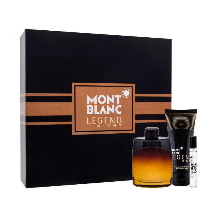 Montblanc Legend Night Darčeková kazeta parfumovaná voda 100 ml + balzam po holení 100 ml + parfumovaná voda 7,5 ml