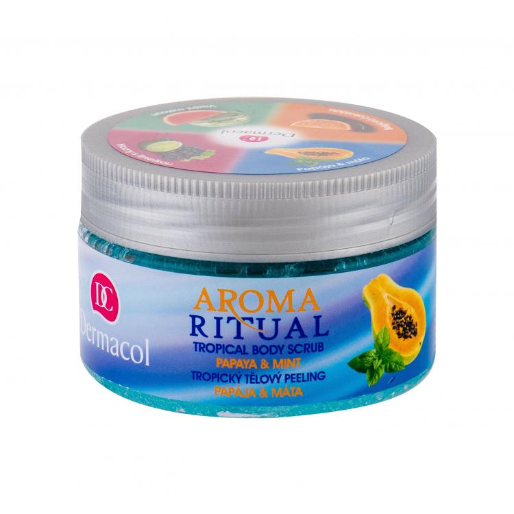 Dermacol Aroma Ritual Papaya &amp; Mint Telový peeling pre ženy 200 g