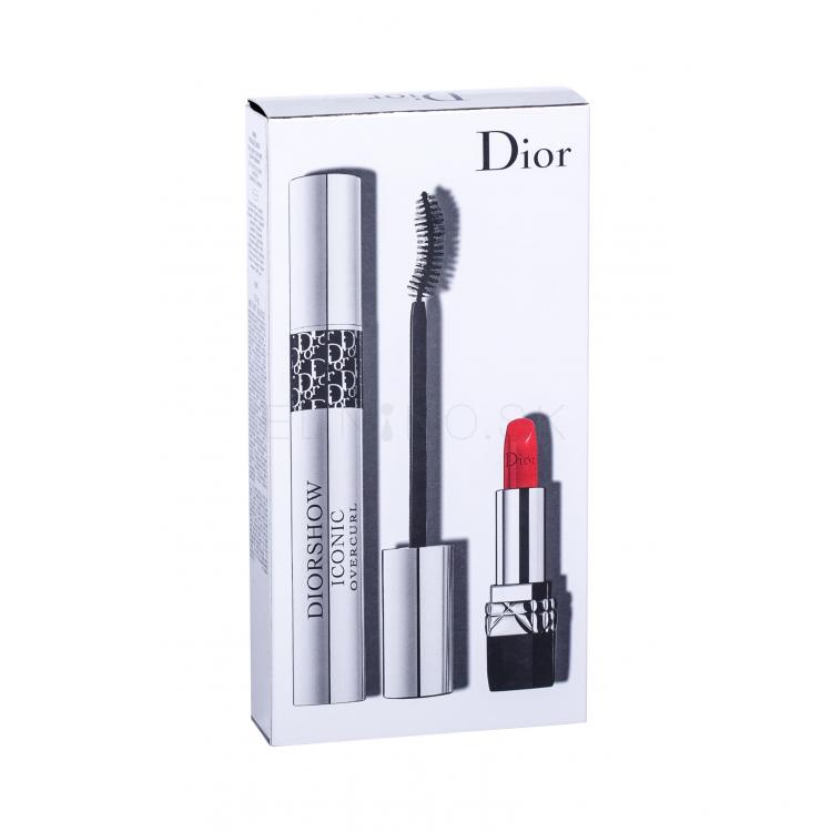 Christian Dior Diorshow Iconic Overcurl Darčeková kazeta riasenka 10 ml + rúž Mini Rouge 999 1,5 g