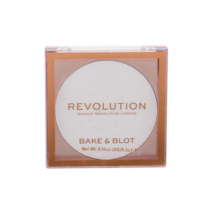 Makeup Revolution London Bake &amp; Blot Púder pre ženy 5,5 g Odtieň White