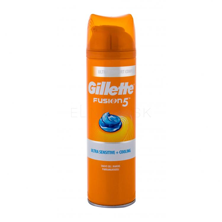 Gillette Fusion5 Ultra Sensitive + Cooling Gél na holenie pre mužov 200 ml